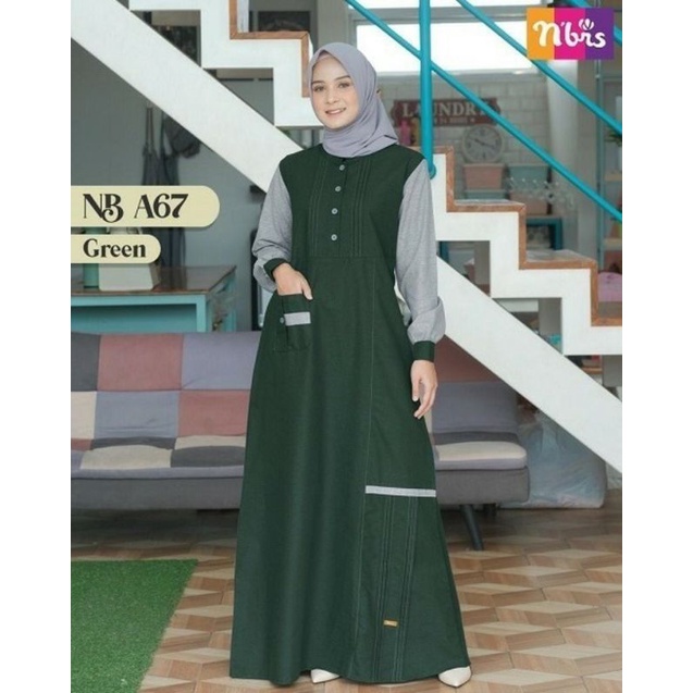 NB A67 Gamis Dress Kerja Wanita Busui NIBRAS