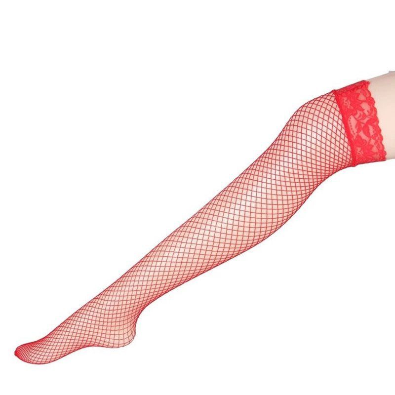 Stocking Jaring fishnet atas lutut kaus kaki