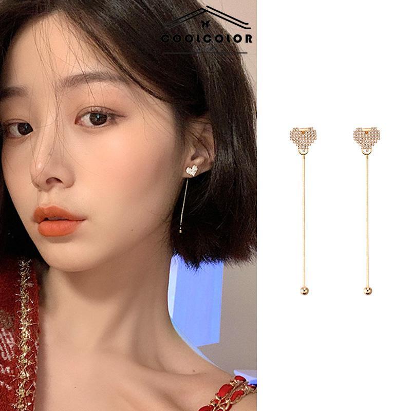 COD❤️1sepasang Anting Wanita Cinta Emas Berlian Mewah Wanita Korea Fashion Ring Jewelry Perhiasan Aksesoris Ready Stock