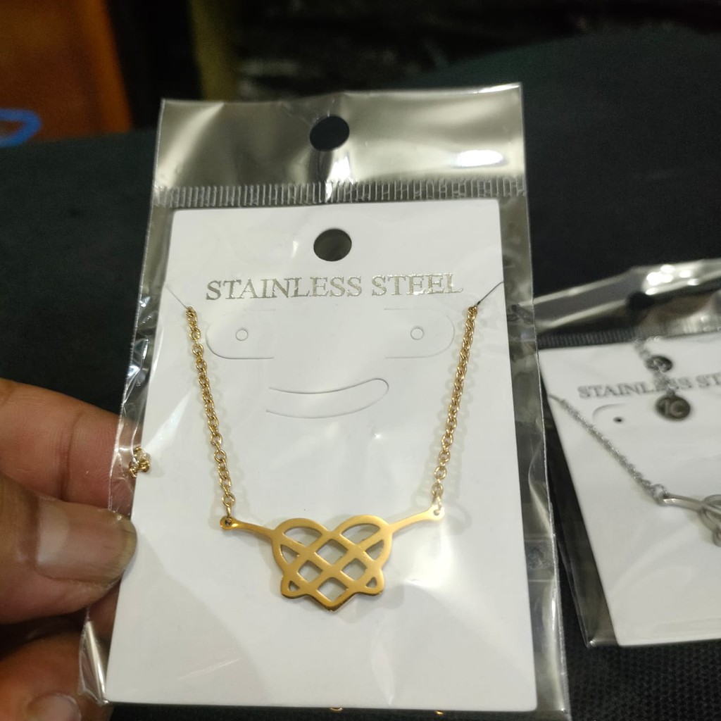 Kalung premium TITANUM ikatan Cinta edisi Tiga Warna gold,rosegold &amp; Silver. Harga terjangkau (COD)