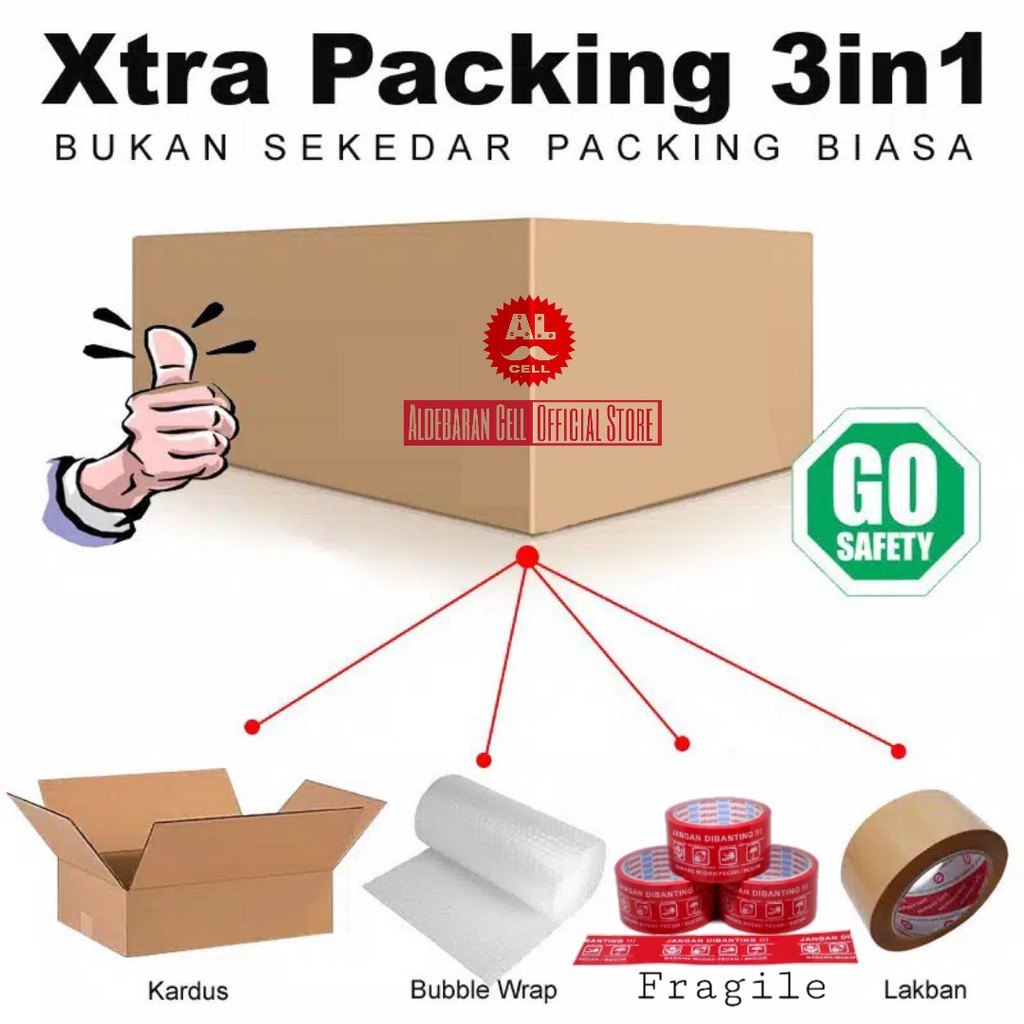 

Packing Tambahan Dus + Bubble Warp + Fragile