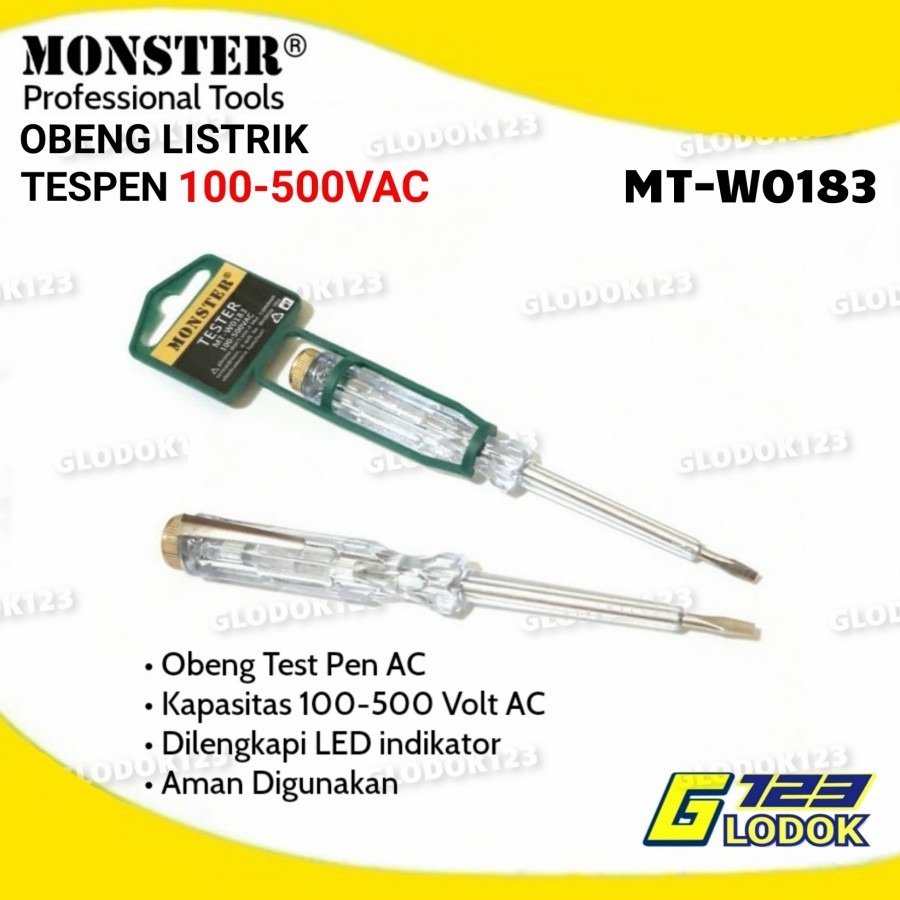 Obeng Min Tespen 100-500 VAC Lampu Indikator Digital Testpen Listrik