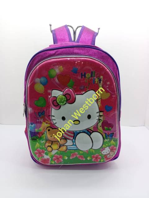 Tas Ransel Sekolah Gliter 3D