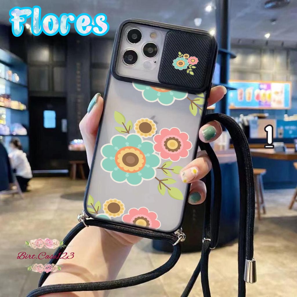 SOFTCASE SLINGCASE SLIDE PELINDUNG KAMERA FLORES SAMSUNG OPPO VIVO REALME IPHONE XIAOMI FOR ALL TYPE BC5736