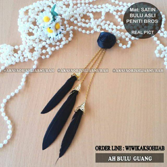 BROS JILBAB ANTING HIJAB BULU ASLI GOANG