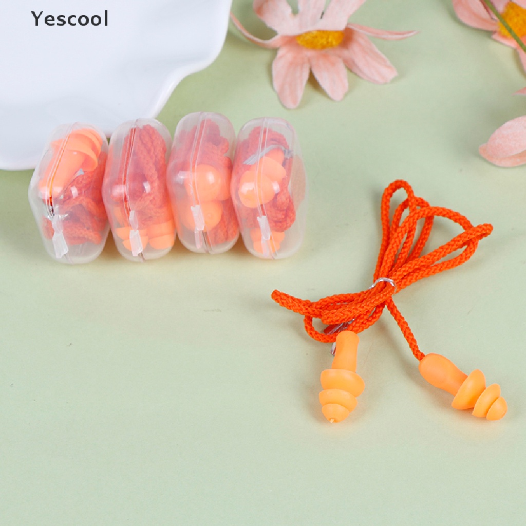 Yescool 1Pc earplug Silikon Lembut reusable Dengan Tali Untuk Proteksi Pendengaran