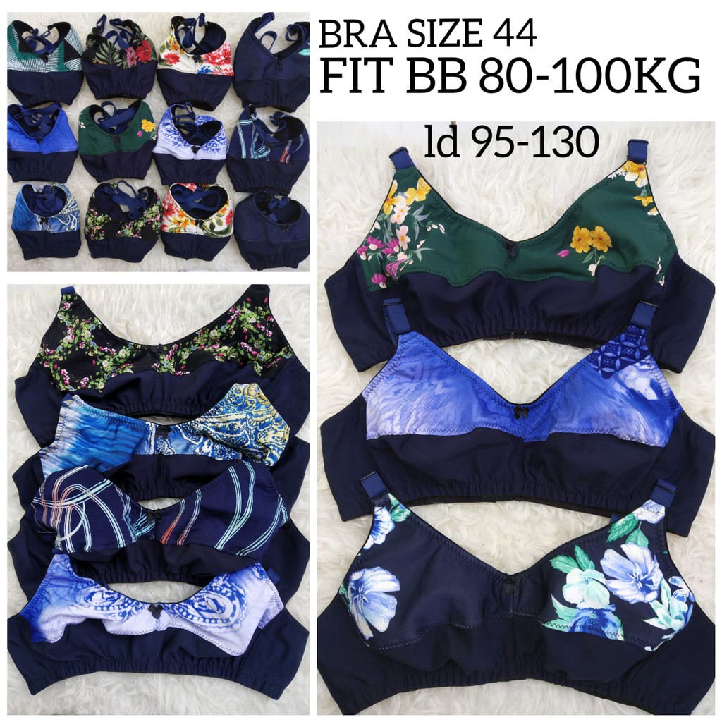 BRA JUMBO SIZE 44 - TANPA KAWAT BUSA JUMBO BIGSIZE BAHAN POLYESTER TEBAL FIT LD 95-130