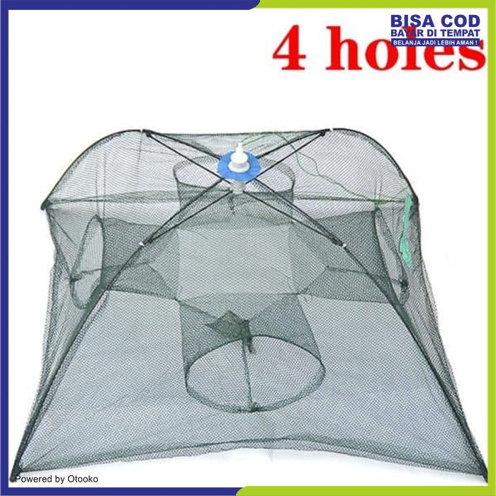 Bubu 4 lubang Jaring ikan automatis Fishing Net Trap Safe Catch 2 4 6 8 12 16 20 Hole