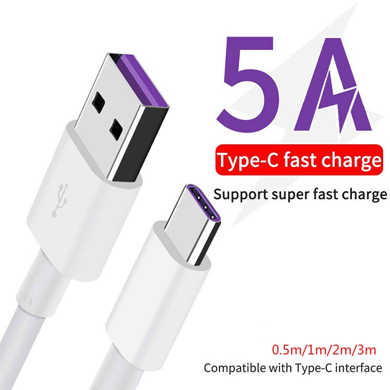 5A Fast Charging Kabel Data USB Tipe C 1M 2M untuk oppo Xiaomi Huawei Sony vivo