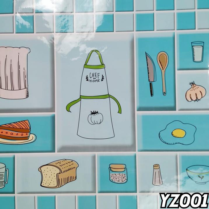 WALLPAPER STIKER DAPUR / KAMAR MANDI ANTI AIR , ANTI MINYAK UK 60CM X 5M