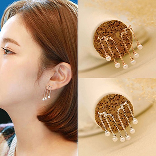 Hu Hu Hu Hu Hu Alat Bantu Pasang Kacamata♡ Anting Tusuk Gantung Mutiara Imitasi Elegan Untuk Wanita Charms