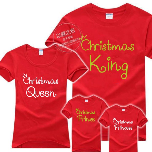 Baju Kaos Keluarga Family Couple Natal Request Nama Termurah Christmas King Queen