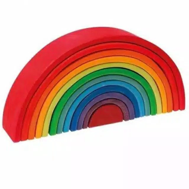 Mainan Block Rainbow kayu/mainan edukasi pelangi kayu