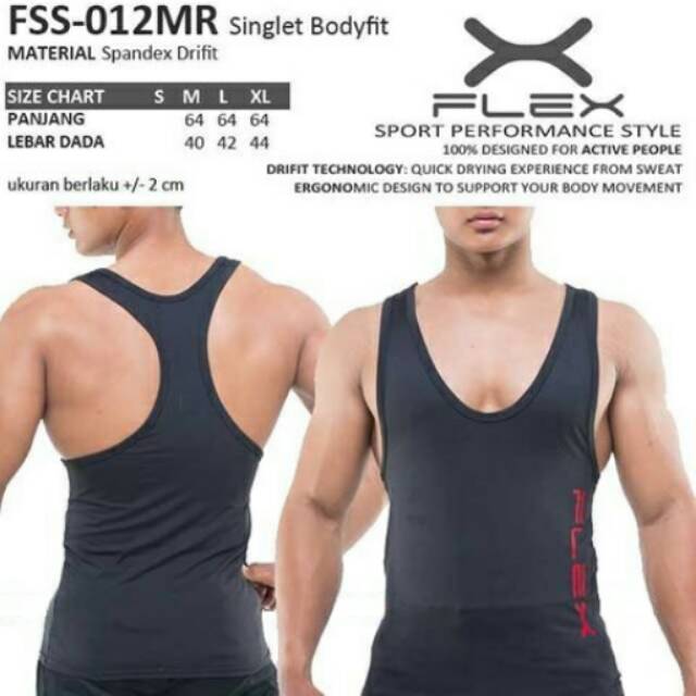 Singlet sport fitness bodyfit FLEX merah