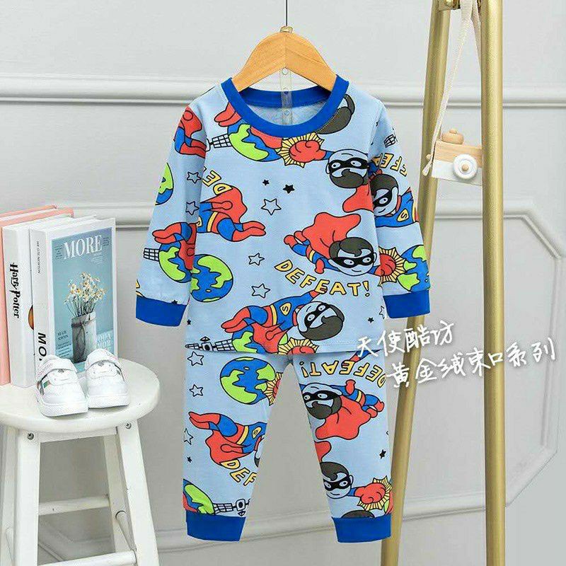 Piyama Anak Import PP Fit Superman size 123 tahun