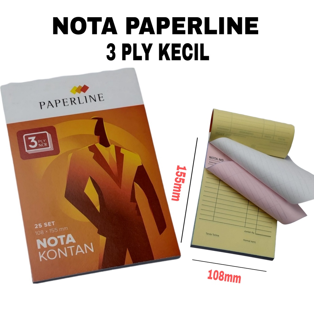 

Buku Nota Kontan Paperline Kecil 3 Ply NCR / Nota Kontan 3 Rangkap Kecil