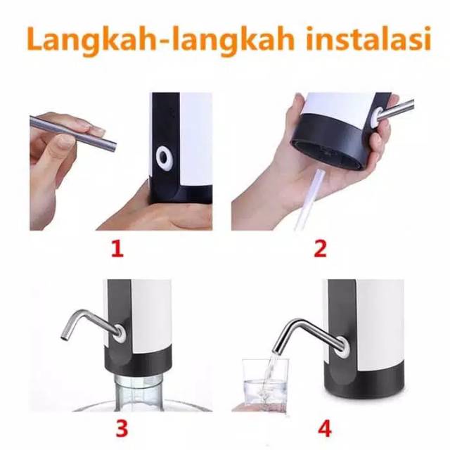 POMPA AIR GALON ELEKTRIK OTOMATIS LED USB RECHARGEABLE DISPENSER AIR MINUM GALON MURAH