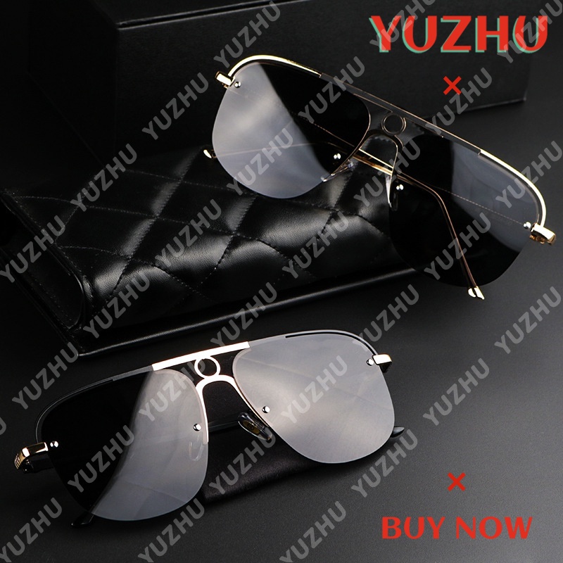 （YUZHU）COD Fashion Baru Mengemudi Klasik Double Beam Pilot Frame Western Fashion Kerai Retro Kacamata untuk Pria