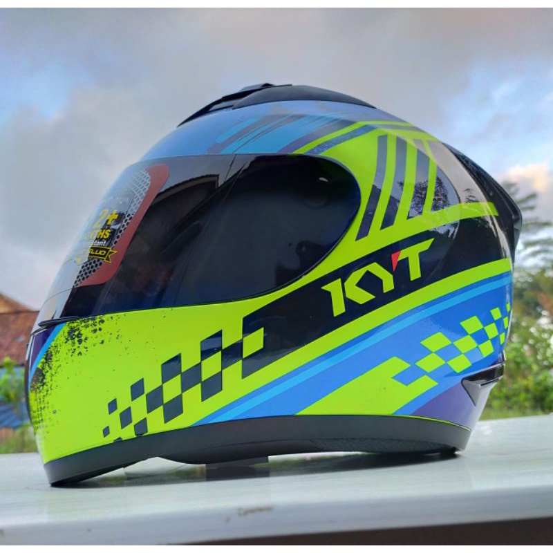 Helm KYT R10 seri 4 Yellow blue