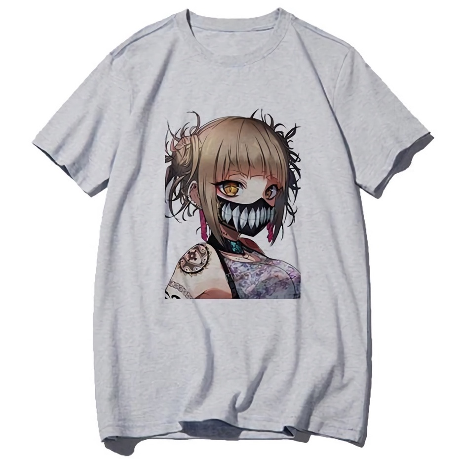 Tshirt Himiko Toga on Mask Grey Anime Manga My Hero Academia Premium Unisex