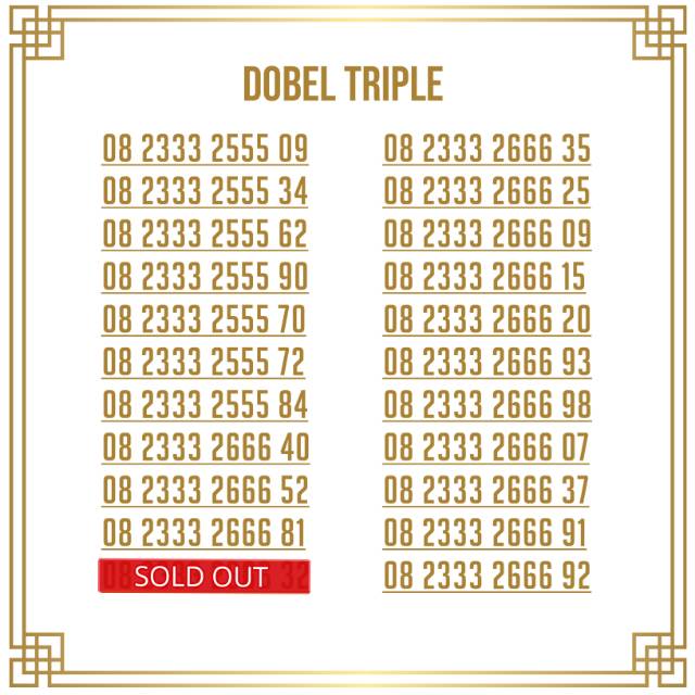 NOMOR CANTIK TELKOMSEL AS DOBEL TRIPLE 333 555 666