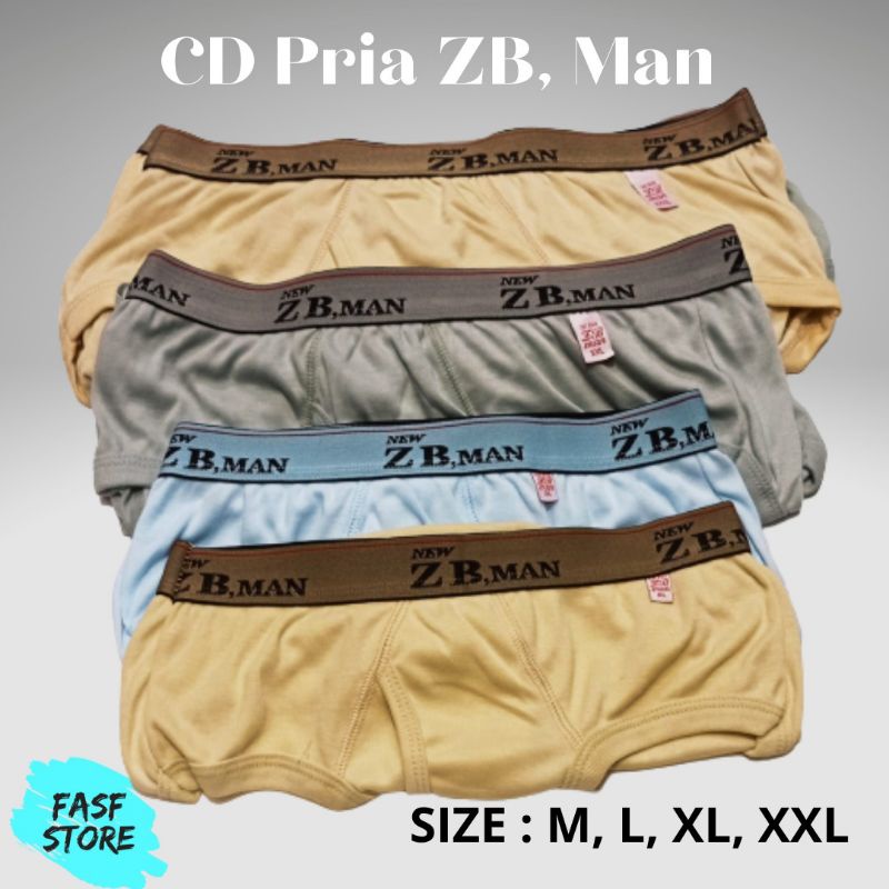 3pcs - Celana Dalam CD Pria ZB MAN karet boxer Celana dalam pria dewasa ZB MAN KARET BOXER