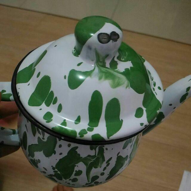 Timbangan Teko Ceret Poci Mungil Jadul Blirik Hijau Vintage 12 Cm (jokowi Series) Volume 0.7 Liter