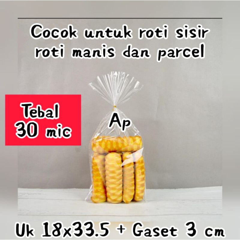 

Plastik OPP roti sisir dan souvenir uk 18 x 33.5 + Gaset 3 cm