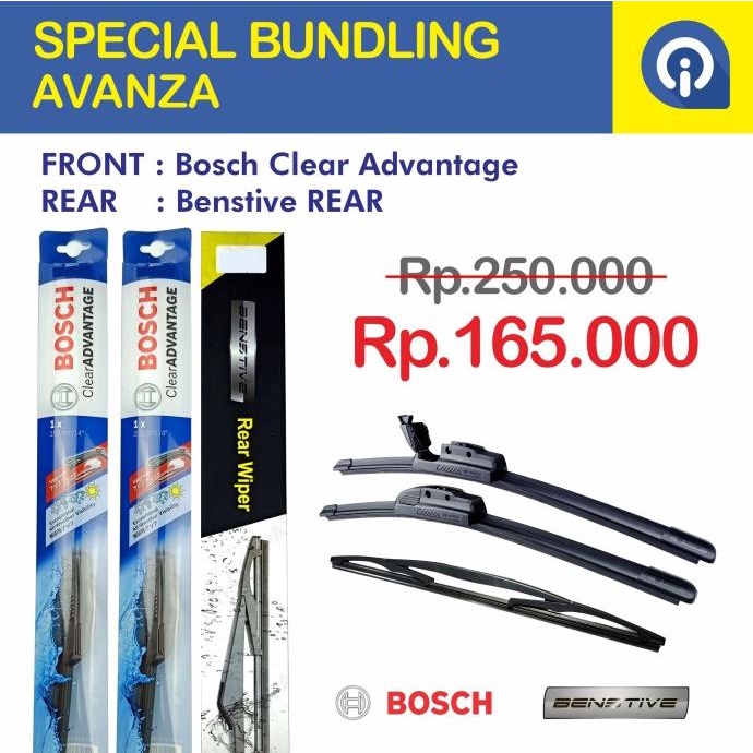 >>>>>] Wiper Frameless Bosch Avanza BUNDLING Wiper rear BENSTIVE