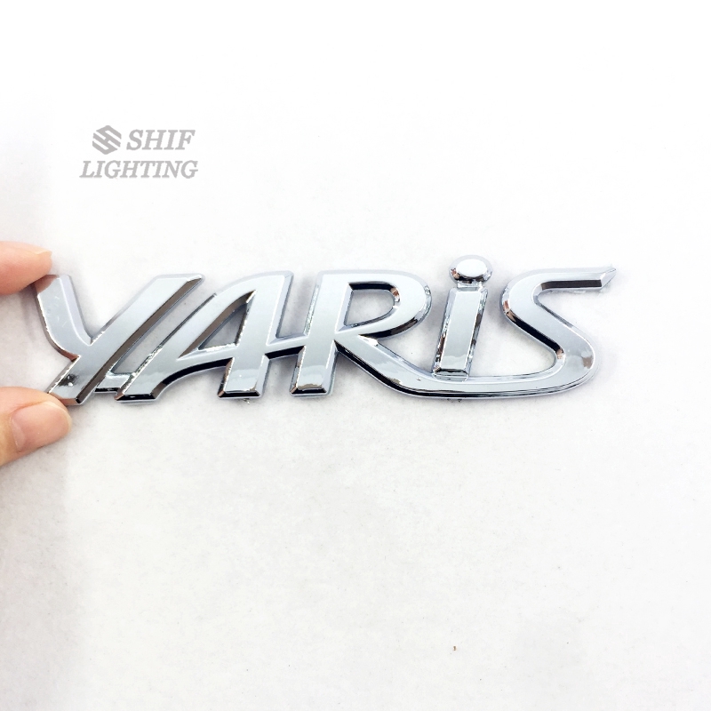 1pc Stiker Emblem Logo Yaris Pengganti Bahan Abs Krom Untuk Mobil Toyota Yaris