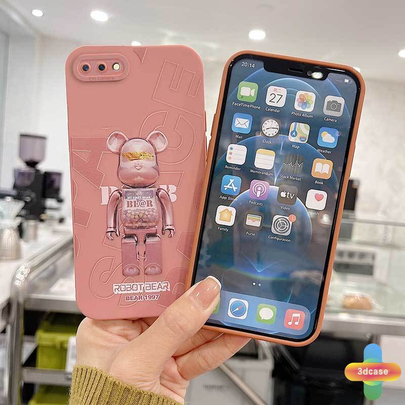 Casing TPU Case OPPO A5S A7 A54 A15 A3S A16 A95 A5 A9 A31 A53 2020 A12 A1K A16K A54S Reno 4 5F 4F A74 A15S A52 A11K A92 A35 A11 A93 A32 A72 A94 A53S F17 PRO A16S A12S Robot Bear Pattern Angel Eyes Case Cover