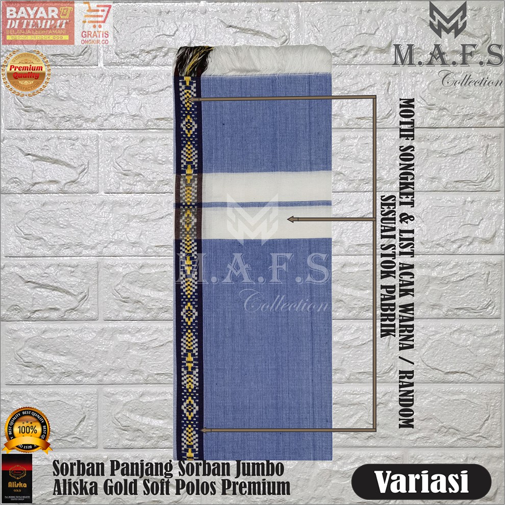 SORBAN IMAMAH SORBAN ALISKA GOLD JUMBO SOFT WARNA