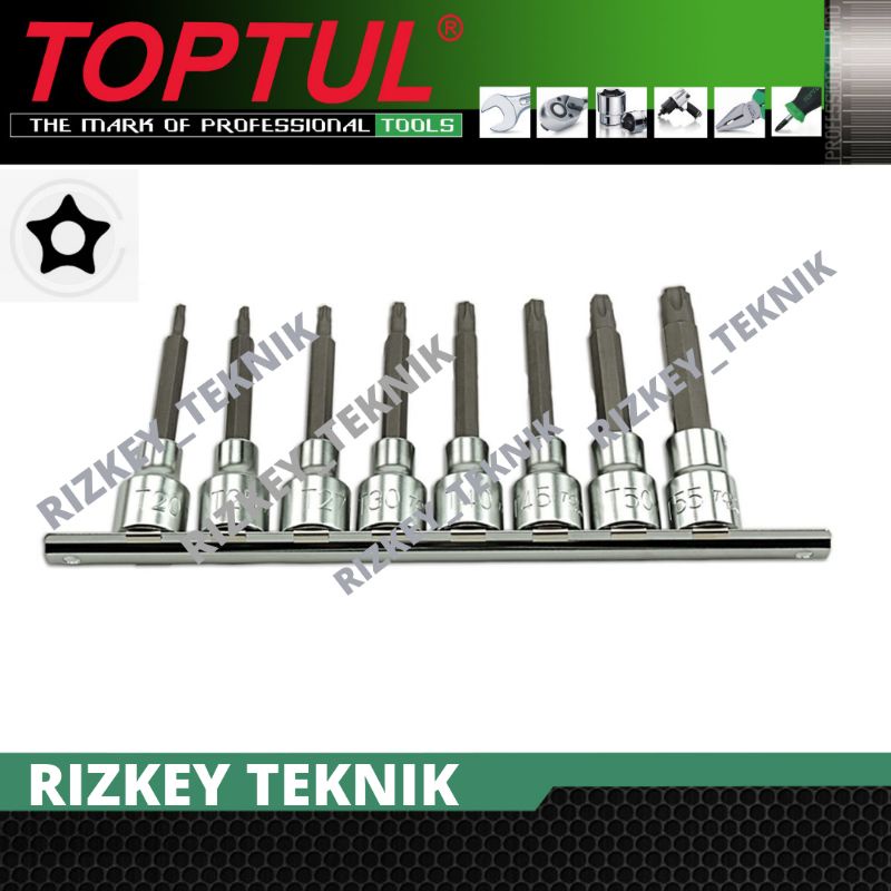 Mata Kunci Sok Socket Set T30 SEGI 5 LUBANG DR 1/2" Bintang 5 (COD) Set 8pcs