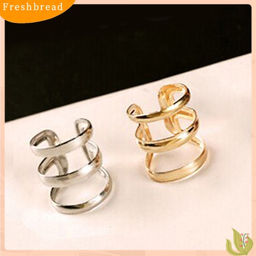 【Fresh】❀Women Punk Ear Clip Cuff Earrings Non-Piercing Hollow U-Shape Clip On Jewelry