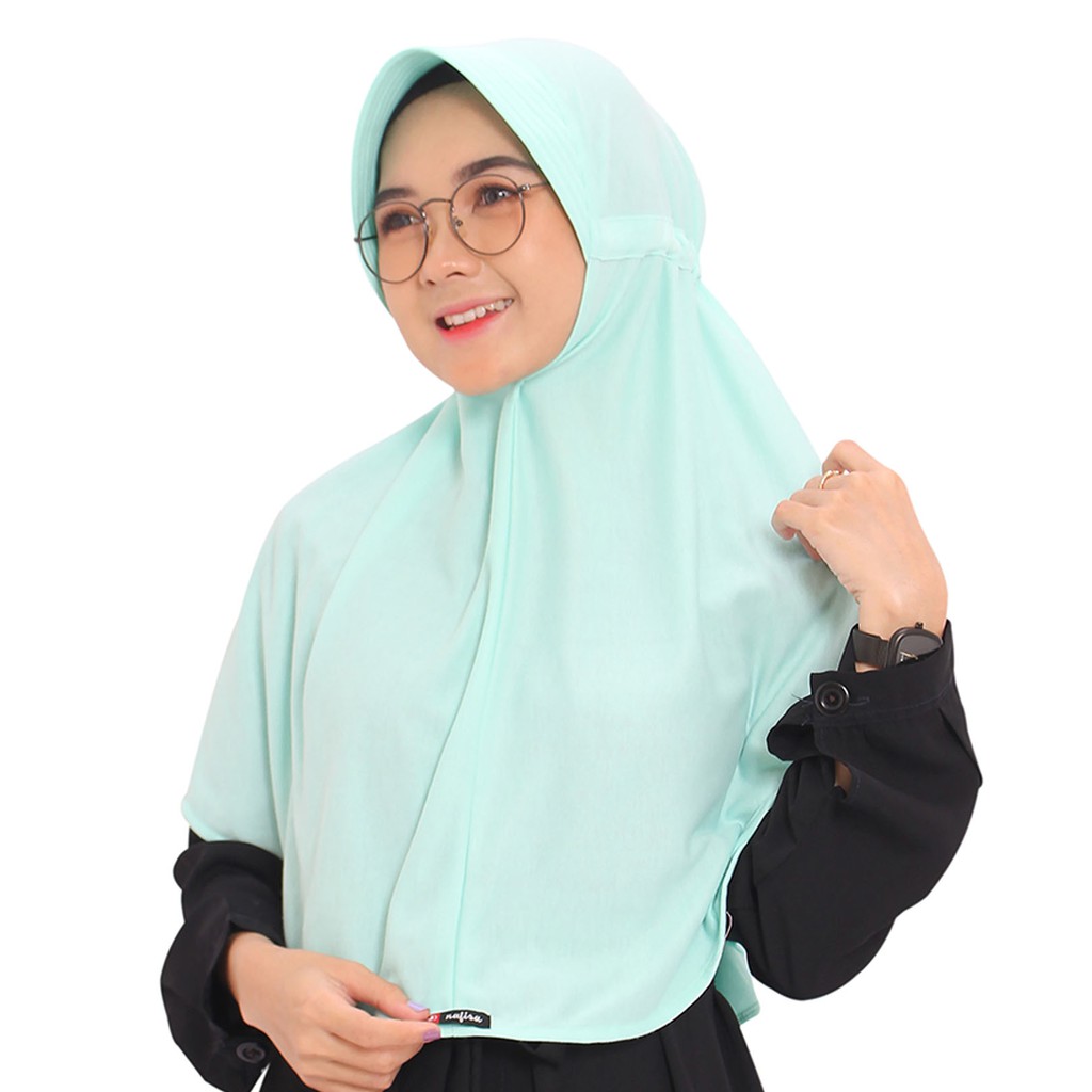 SALE ...  Jilbab Instan Serut - Hijab Santai Homestatis Size - Khimar Instan Kaos