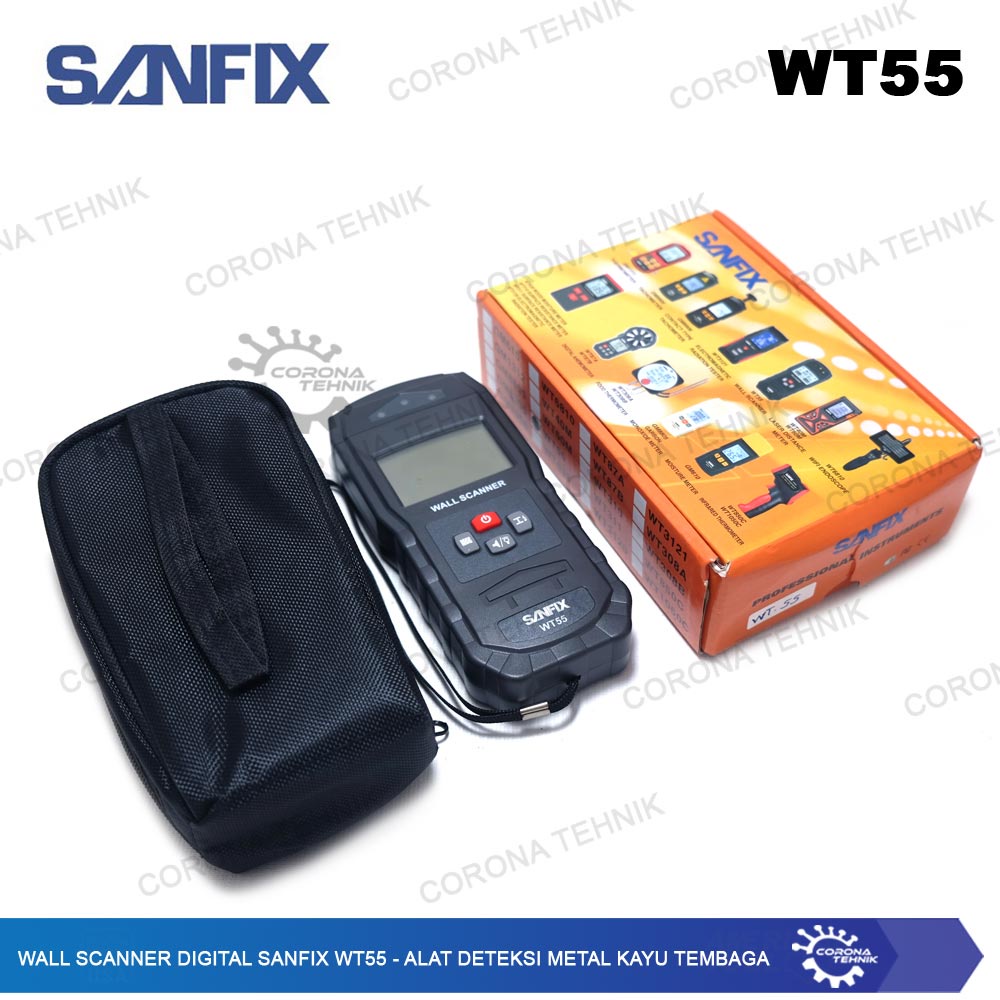 Alat Deteksi Metal Kayu Tembaga - Wall Scanner Digital Sanfix WT55