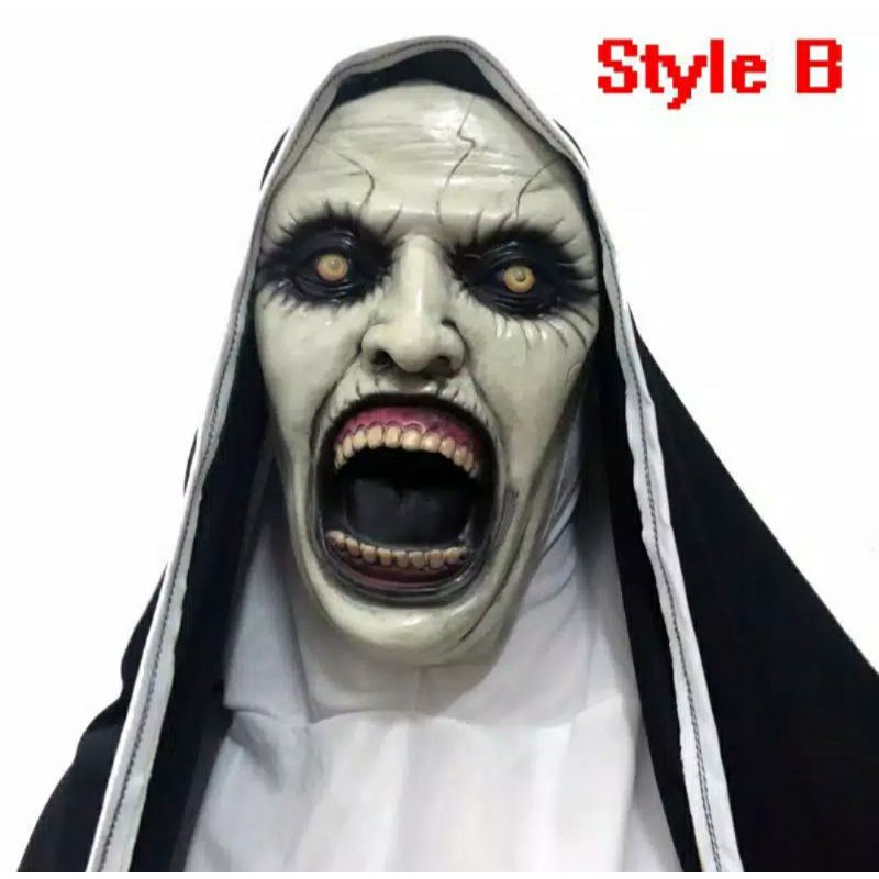 TOPENG LATEKS KARET THE NUN FULL Valak halloween pesta seram