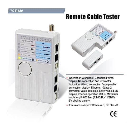 GOLDTOOL TCT-180 Lan Tester UTP - BNC - USB