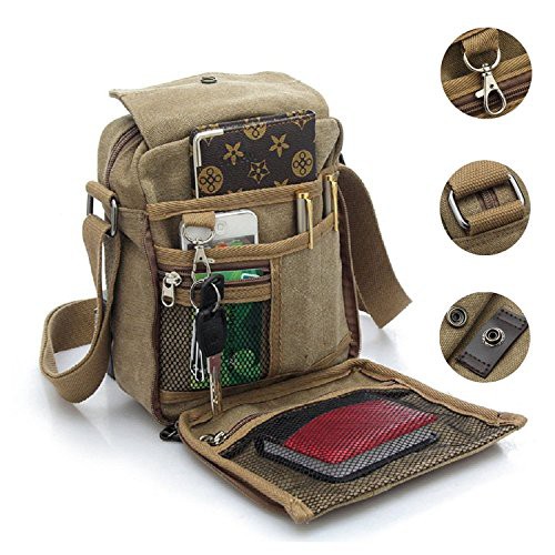 Tas Pria Selempang Gadget Hp Mini Canvas - Tas Bahu Cowok Kanvas Tablet Pouch Organizer Multifungsi