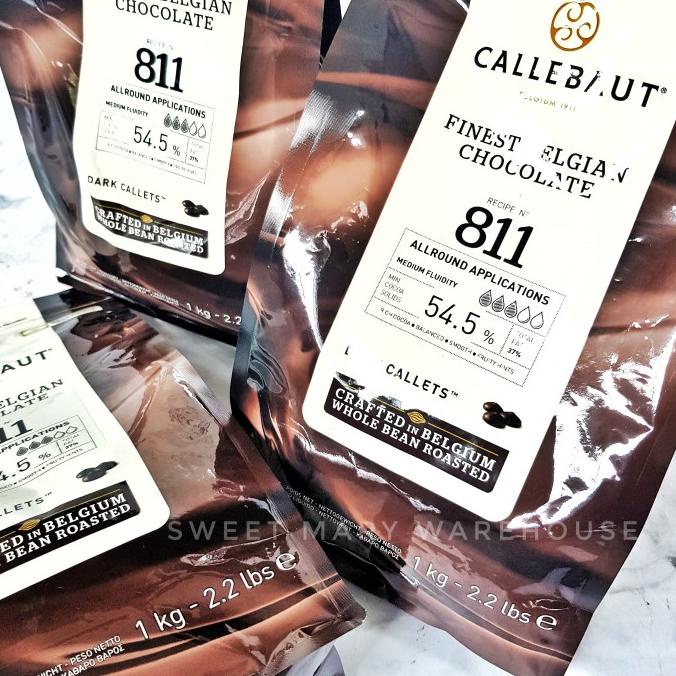 

Callebaut Dark Chocolate Couverture 811 NV 1kg KEMASAN ASLI 54,5% ---NEW---