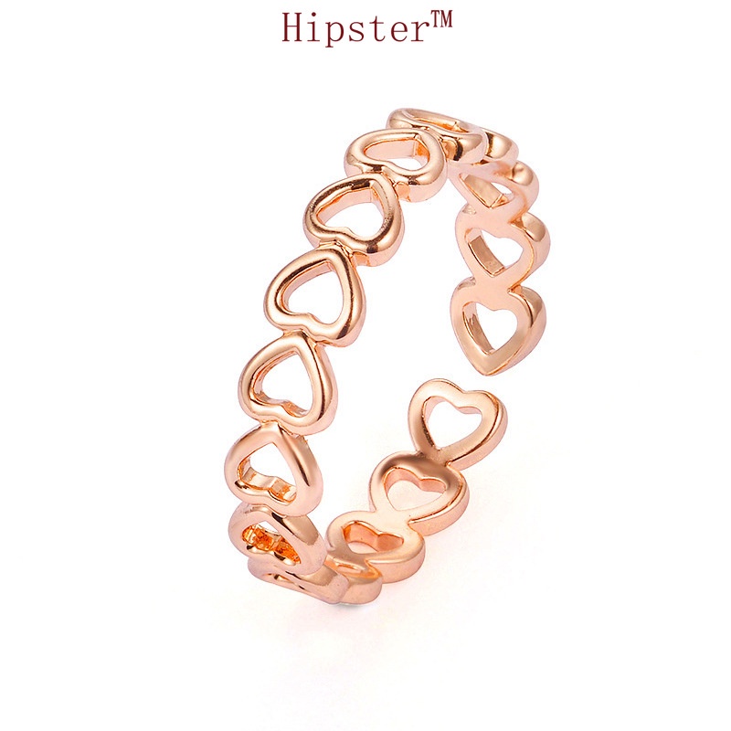 New Hot Sale Fashion Trend Romantic Platinum Love Heart-Shaped Ring