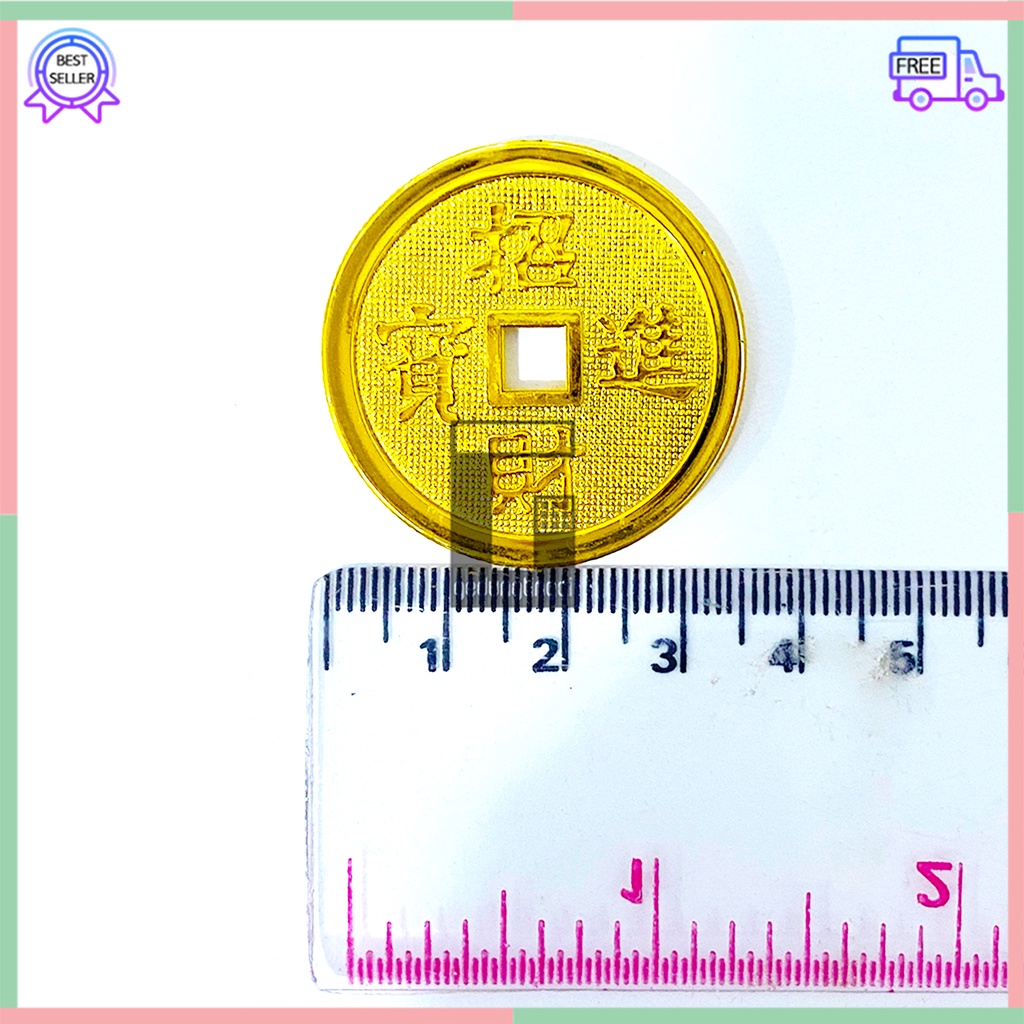 Hiasan Pajangan Gantungan Tassel Dekorasi Uang Duit Coin Koin Fu Fuk Rejeki Emas Gold Kuning Kuno Yenpao Yenpau Yuanbao Parcel Parsel Souvenir Suvenir Imlek Tahun Baru Cina China 1 Pack Set Murah Ukuran Size Mini Kecil Sedang Medium Besar Kue Keranjang