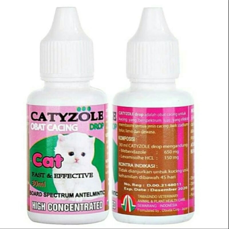 CATYZOLE 30 ml Obat Cacing Kucing