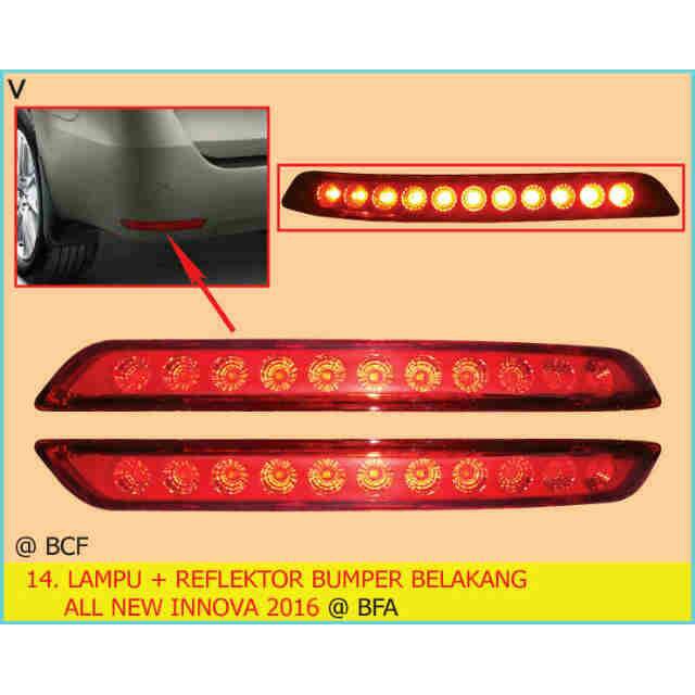 Lampu Reflektor LED / Nyala Bumper Belakang All New Innova 2016