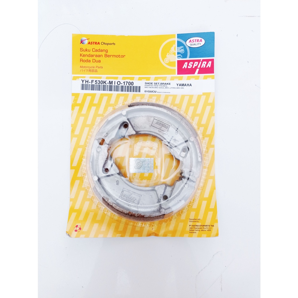 Kampas Rem YH-F530K-MIO-1700 Aspira ORIGINAL Kampas Rem &quot;JUPITER MX, NEW VEGA ZR, VIXION,MIO