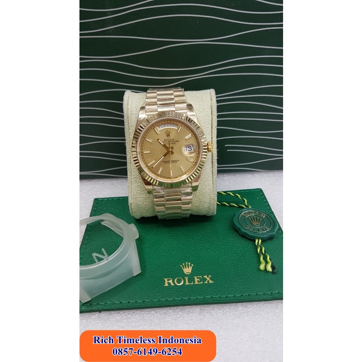 Flash Sale  Jam Tangan Pria Keren Terbaru Rolex Daydate Romawi Brown Noob Swiss Clone Jam Tangan Imp