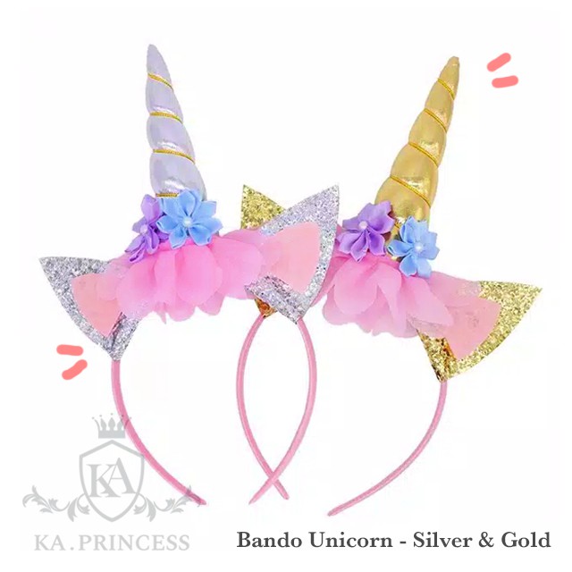 Promo Bando Unicorn Gold &amp; Silver, Rainbow New