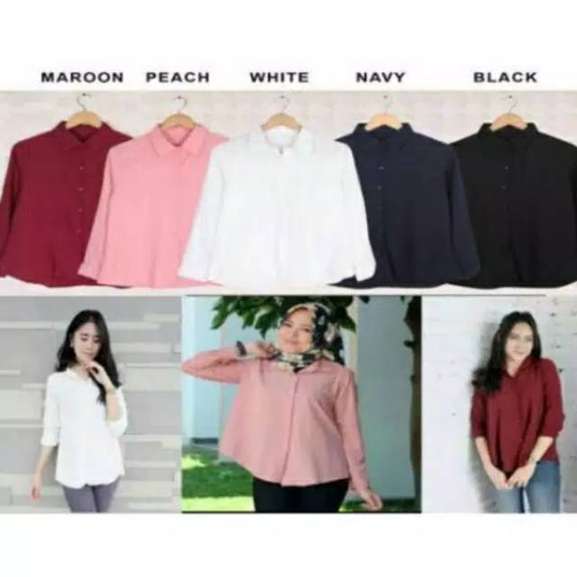 Kemeja Basic/ Kemeja Dian / comfy skolder