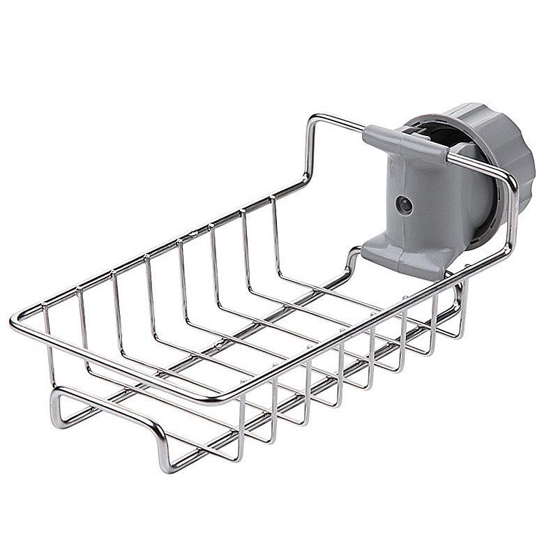 UNNISO - Faucet Kitchen Rack Stainless / Rak Gantung Keran Sponge