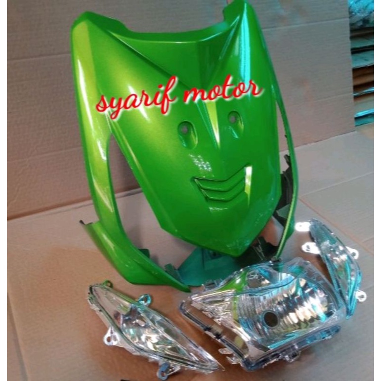 Tameng beat karbu 2008 - 2010 hijau plus lampu